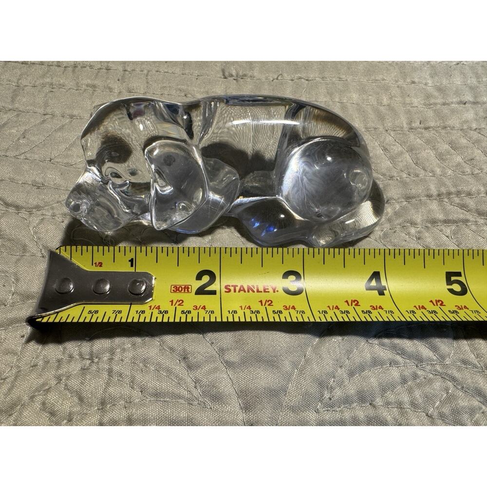 Vintage Dog Paperweight ZClear Art Glass Sleeping Puppy - Picture 5 of 7